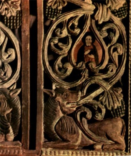 Image - Wood carving: fragment of an iconostasis from the Carpathian Mountains region (1655).